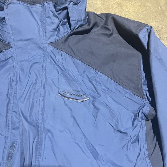 Vintage 90s Patagonia Blue Embroidered Rain Jacket - Picture 2 of 5